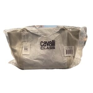 Cavalli Class Sandra Shopper Tote Bag White Asparagus CCS25614-WHAS NWT